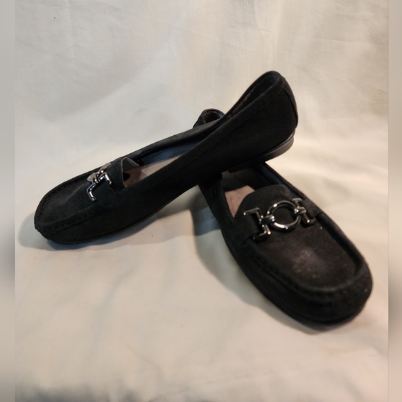 Aerosoles Women's Shoes Loafers Day Drive Moc Driver Faux Suede Black 8 1/2 - Picture 4 of 5